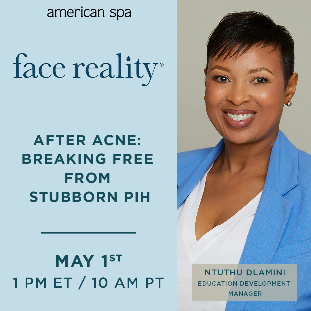 Struggling with stubborn post-acne pigmentation? 
Join Face Reality’s Ntuthu Dlamini to learn how the #1 Professional Acne Brand targets discoloration to give clients clear skin for good.

🔗 loom.ly/tHBT2sQ

#Sponsored