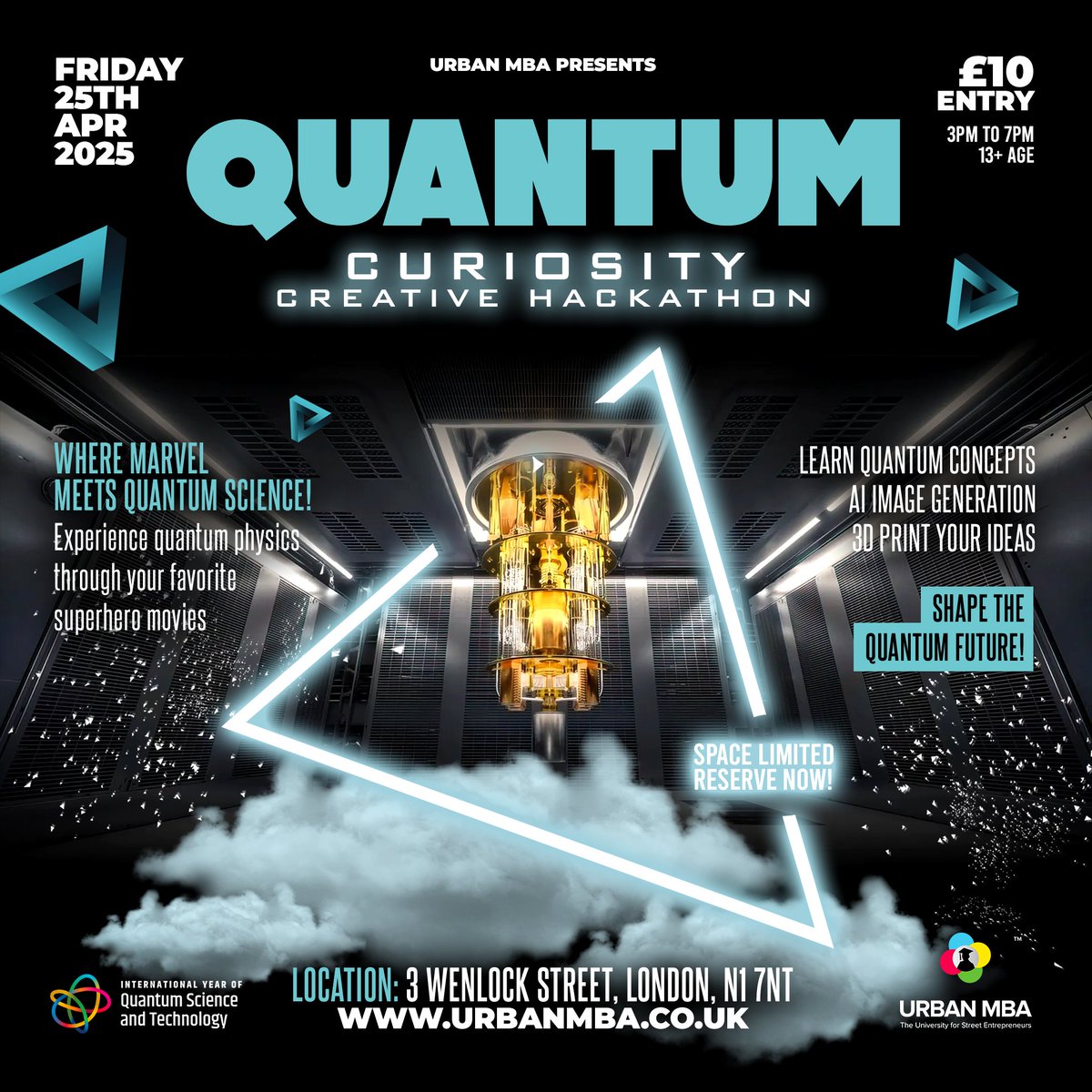 📣 We're back! Quantum + Marvel + AI + 3D printing returns April 25th! No science background is needed, just curiosity. Ages 13+, £10. Grab your spot!
eventbrite.co.uk/e/quantum-curi… 
#QuantumCuriosity #UrbanMBA