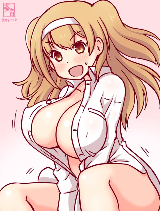 「よーし、大物食っちゃうからね! 提督、期待してて」#艦これ版真剣お絵描き60分一本勝負_20250410#伊26 