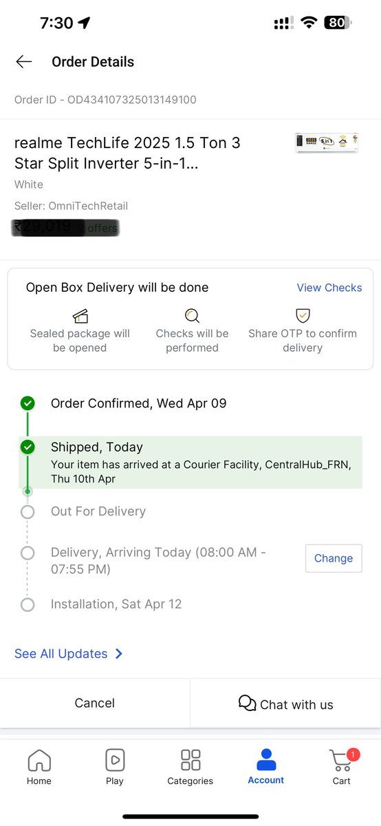 agsargam's tweet photo. I placed this order to be delivered today by 8PM &amp; there has no movement in the shipment since 5:23AM today. And not to my surprise, the customer support team members aren't making any effort to help but giving the same details which I can see on the tracking page! https://t.co/dLfTUBrBiw