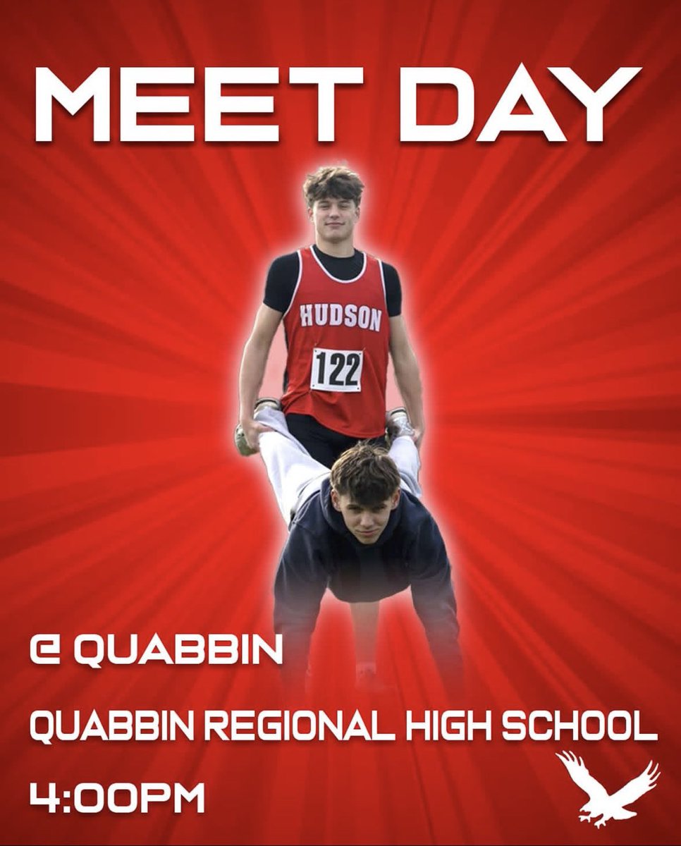 Alex Crogan (@coachalexcrogan) on Twitter photo MEET DAY!!!
Hudson travels up to Quabbin today @ 4pm for our 2nd dual meet of the season! Should be a good one.
More state qualifiers coming your way soon!!
<a href="/HHSVARTRACK/">Hudson Track</a> <a href="/HHSHawksAD/">Hudson Athletics</a> MEET DAY!!!
Hudson travels up to Quabbin today @ 4pm for our 2nd dual meet of the season! Should be a good one.
More state qualifiers coming your way soon!!
<a href="/HHSVARTRACK/">Hudson Track</a> <a href="/HHSHawksAD/">Hudson Athletics</a>
