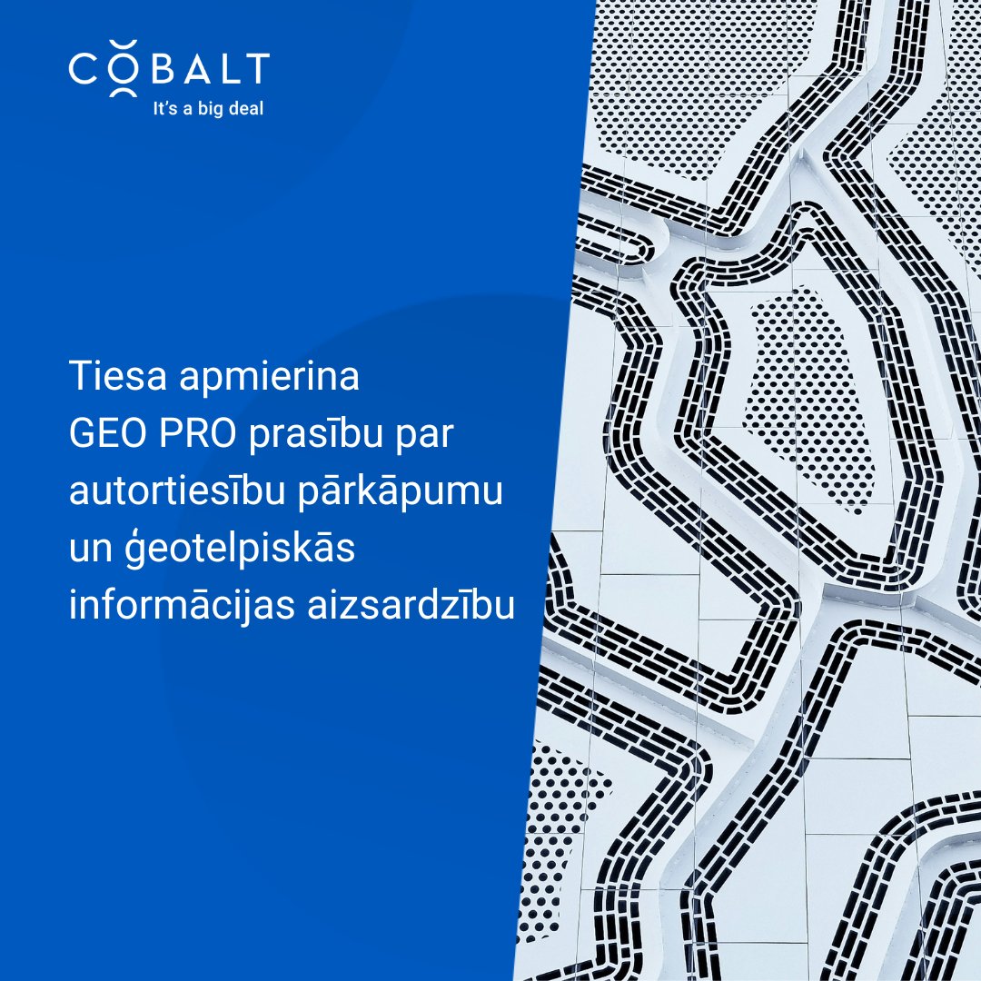 COBALT Latvia (@cobalt_lv) on Twitter photo Rīgas apgabaltiesa pasludinājusi GEO PRO labvēlīgu spriedumu lietā pret Daugavpils satiksme (pašvaldības kapitālsabiedrība) par autortiesību pārkāpumu un mantiskās kompensācijas piedziņu.
Klienta pārstāvību lietā nodrošināja <a href="/COBALT_LV/">COBALT Latvia</a>.
🔗cobalt.legal/lv/news-cases/… Rīgas apgabaltiesa pasludinājusi GEO PRO labvēlīgu spriedumu lietā pret Daugavpils satiksme (pašvaldības kapitālsabiedrība) par autortiesību pārkāpumu un mantiskās kompensācijas piedziņu.
Klienta pārstāvību lietā nodrošināja <a href="/COBALT_LV/">COBALT Latvia</a>.
🔗cobalt.legal/lv/news-cases/…