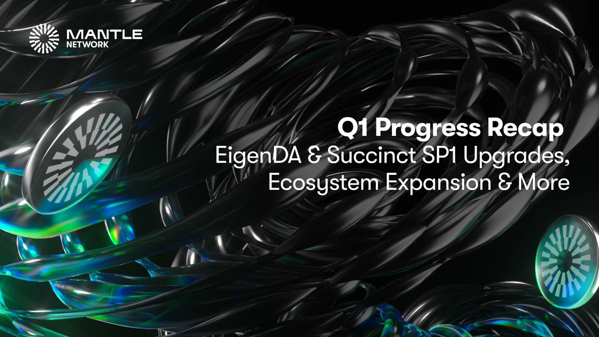 . <a href="/Mantle_Official/">Mantle</a> dropped its Q1 report. Here’s what stood out:

📈 Massive Growth
• 30M+ txs
• 650K daily users
• $1.2B+ TVL
• $253M locked in dApps
• 5M+ tokens distributed to $MNT holders

⚙️ Tech Upgrades
• EigenDA live → faster, cheaper
• zkVM (SP1) → 1-hour