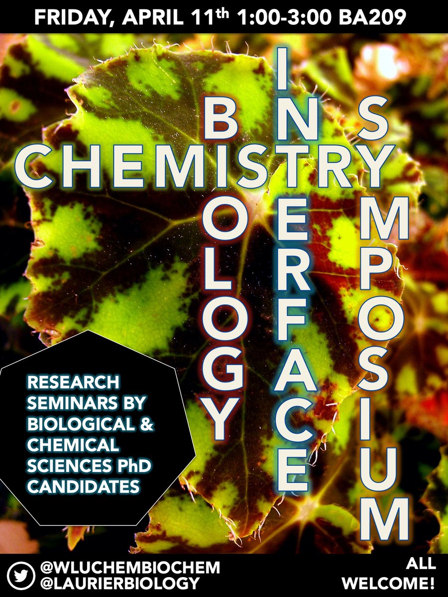 Laurier Biology 💜𓅪💛 (@laurierbiology) on Twitter photo Tomorrow afternoon come hear about the incredible projects and findings of #LaurierBilogy/<a href="/WLUChemBiochem/">Laurier ChemBiochem</a> students our PhD program in Biological and Chemical Sciences@ Tomorrow afternoon come hear about the incredible projects and findings of #LaurierBilogy/<a href="/WLUChemBiochem/">Laurier ChemBiochem</a> students our PhD program in Biological and Chemical Sciences@