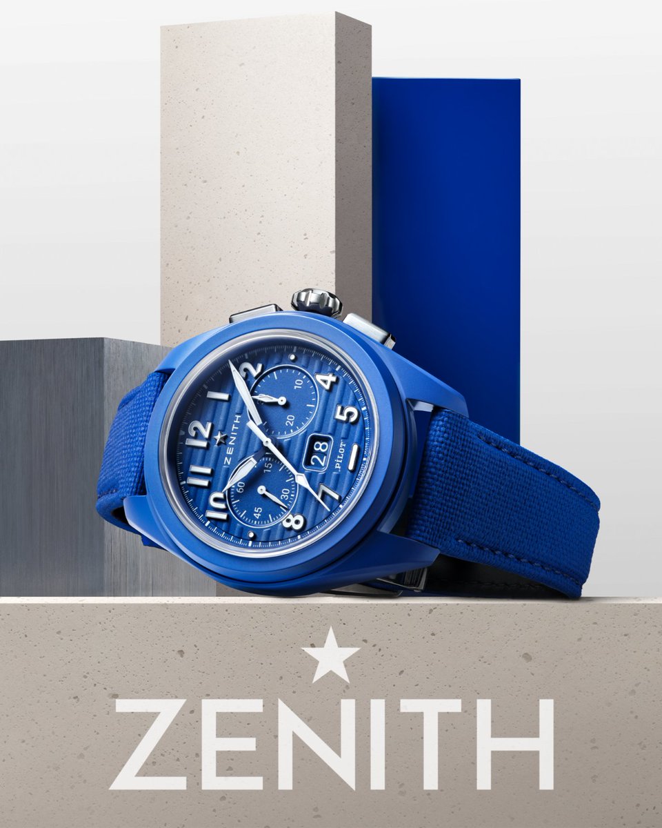 ZenithWatches's tweet photo. #ZenithPilot: A call to chase your dreams – no matter how far or how high. PILOT Big Date Flyback 160th Anniversary Edition in blue ceramic. Automatic high-frequency El Primero 3652 caliber – limited edition of 160 pieces.
#ZenithWatches #Zenith160Years #ElPrimero https://t.co/gspKzrJWo4