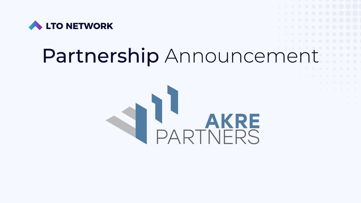 $LTO Network is MiCA + GDPR compliant

LTO Network and AKRE partner to tokenize $25 million USD of Luxury Spanish Island Real-Estate 🏖 

#rwa #Crypto