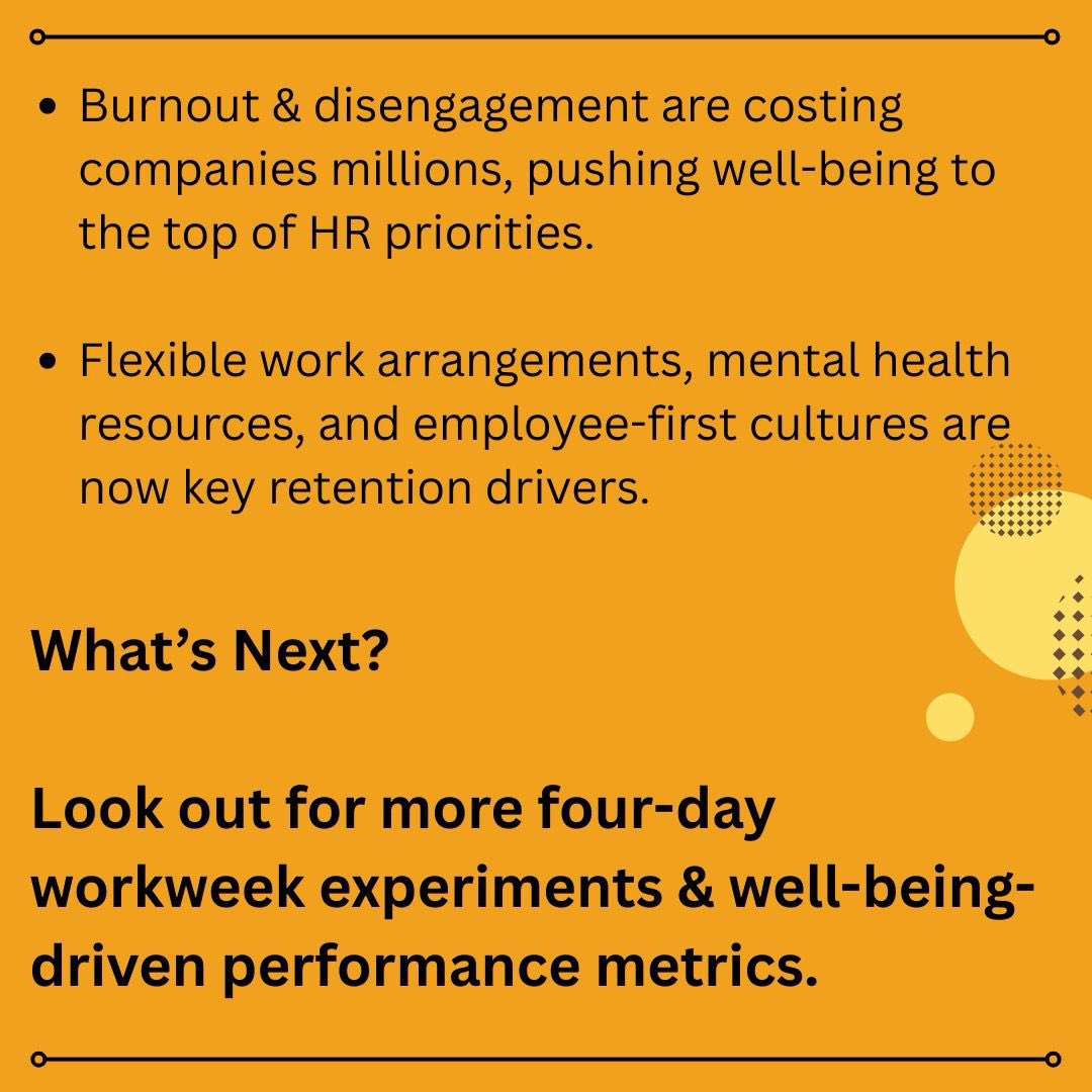 WondrOfficial's tweet photo. Burnout isn’t just a buzzword—it’s a billion-dollar problem. 😵‍💫
That’s why employee well-being isn’t optional anymore, it’s strategy.
From four-day workweeks to mental health days, the future of work is people-first.

#WellBeingAtWork #HRTrend #PeopleFirst #FutureOfWork #Vibe25HR https://t.co/i5g8cGhQab