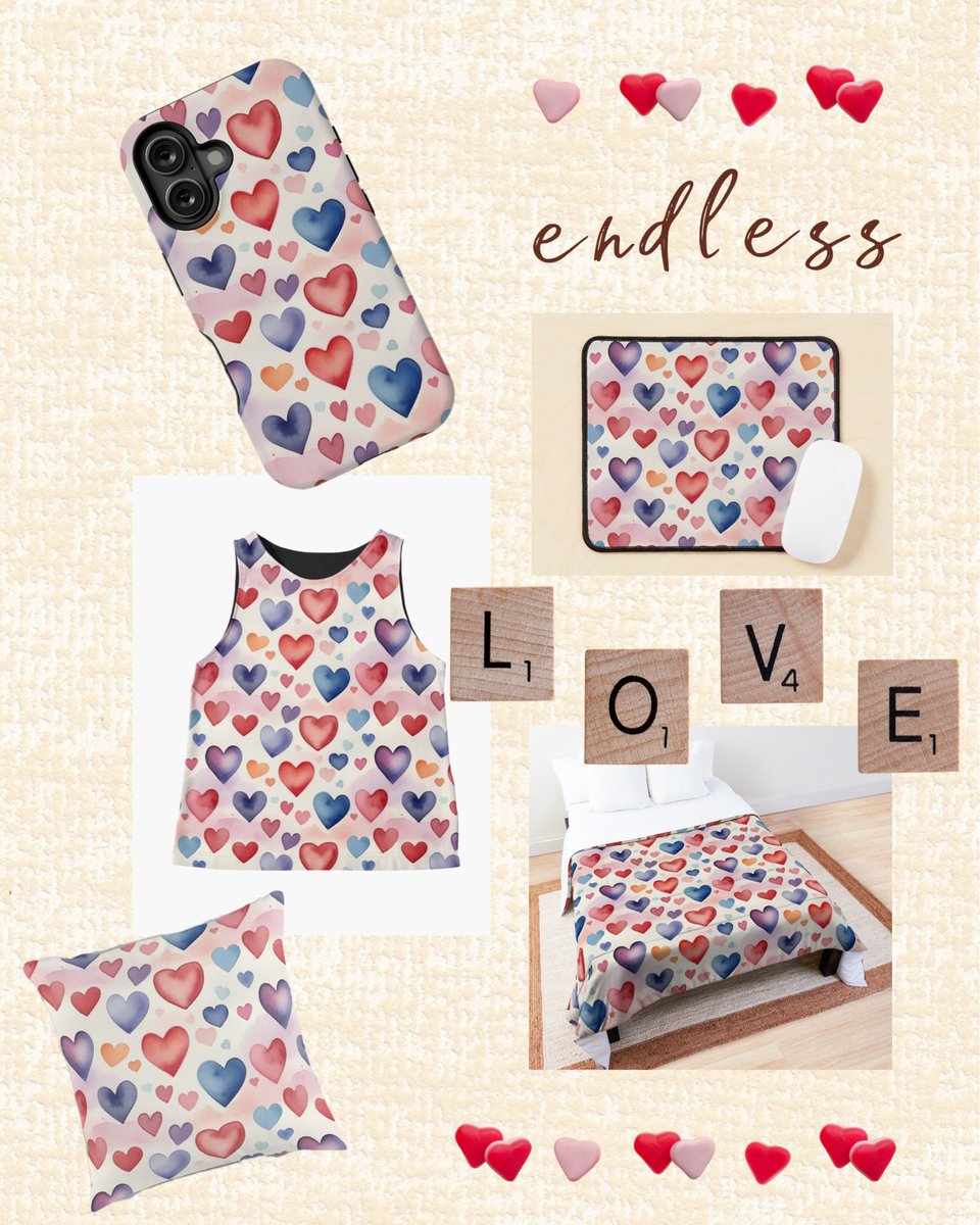 MoxisWater0461's tweet image. Endless Love
A seamless pattern full of watercolor hearts in warm, soft tones. Perfect for gifts, accessories or a little self-love. Available on many products at @redbubble. Worldwide shipping!

redbubble.com/shop/ap/154714…

#selflove #moxi #redbubblefinds #patternlove #endlesslove
