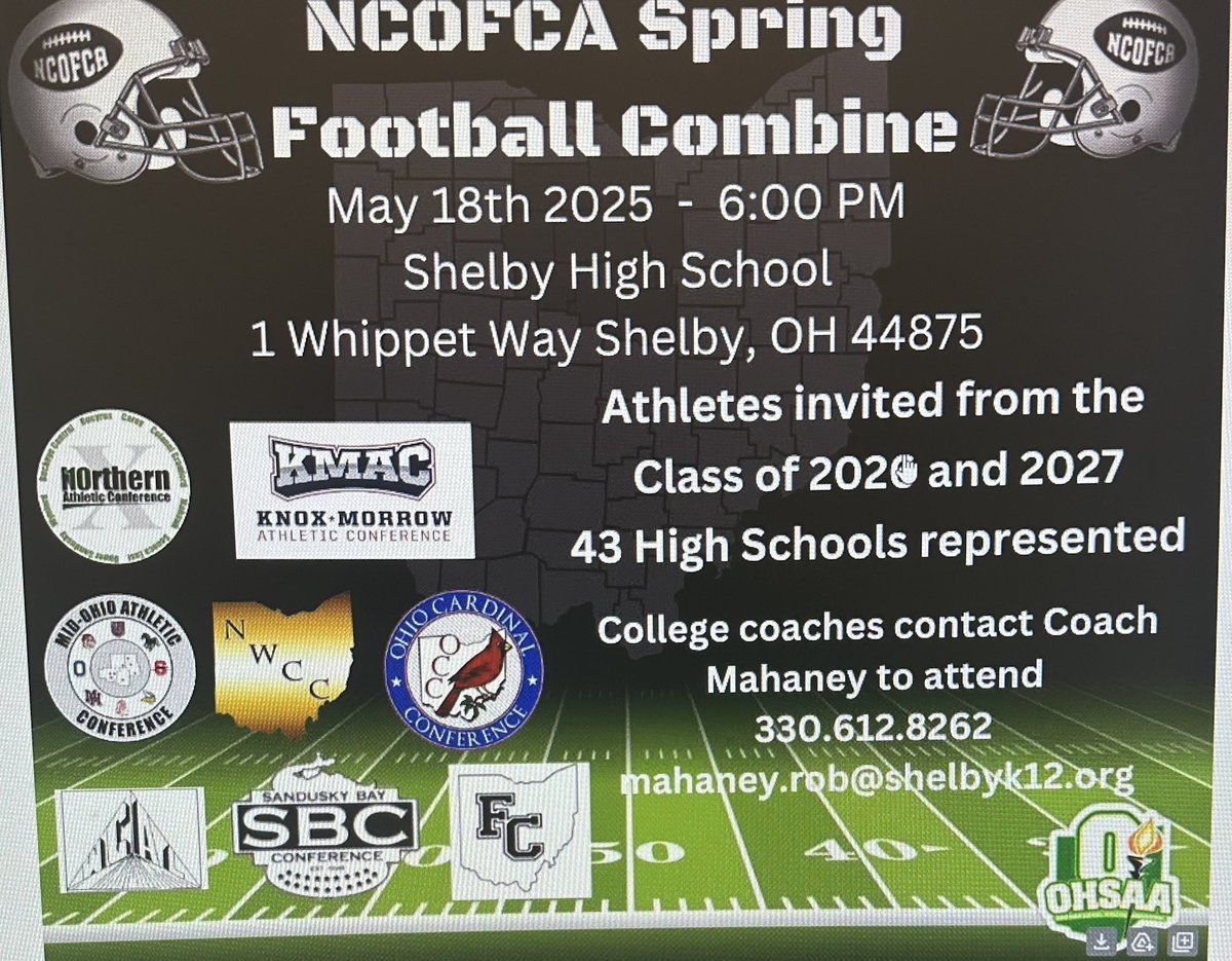 Any football player graduating in 2026 or 2027 thats interested in attending the NCOFCA Spring Combine at no charge on May 18th at Shelby HS needs to fill out the form in the link below. 

docs.google.com/forms/d/e/1FAI…