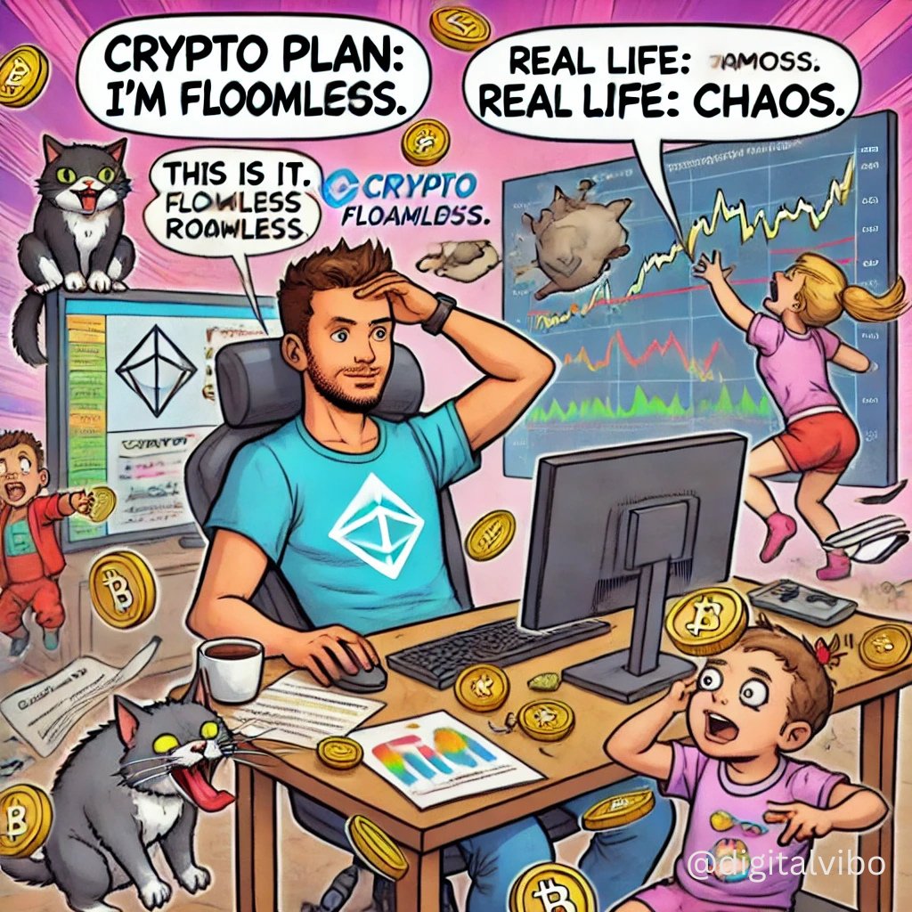 digitalvibo's tweet photo. “Crypto plan: flawless. Real life: chaos.
📈☕🐱📶
#Bitcoin #HODL #eth #CryptoHumor #comics #AIart #TradingSuccess #Memes #Strategy #fun #CryptoTrading #BitcoinBreakout #PumpDay #CryptoMood #DailyPumpJuice #HODLInStyle https://t.co/IcPirosN5G