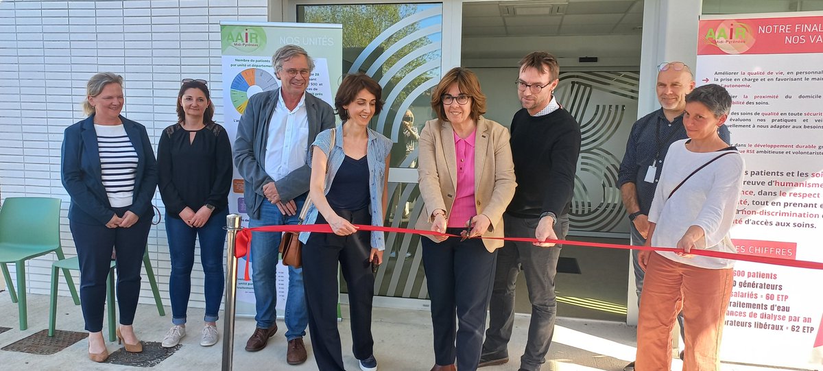 AAIRDialyse's tweet photo. Le 8 avril 2025, l’AAIR Midi-Pyrénées a inauguré sa 29ème unité de dialyse implantée à Castelnau d’Estrétefonds, en présence notamment de Madame SIGAL, Maire de la commune.
Cette cérémonie a été l’occasion de saluer l’engagement collectif qui a permis la réalisation de ce projet. https://t.co/lcHWjyfIQO