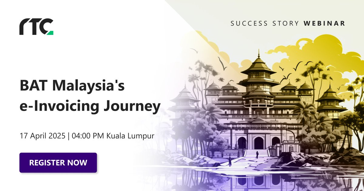 RTC_Suite's tweet image. 🚀 Real stories, real impact!
Join BAT Malaysia’s Head of Tax, Stephen Wong, as he shares their e-Invoicing journey with RTC Suite.
📅 Apr 17 | 🕓 4PM MYT
🔗 Register: us06web.zoom.us/webinar/regist…

#eInvoicing #BATMalaysia #RTCSuite #Webinar