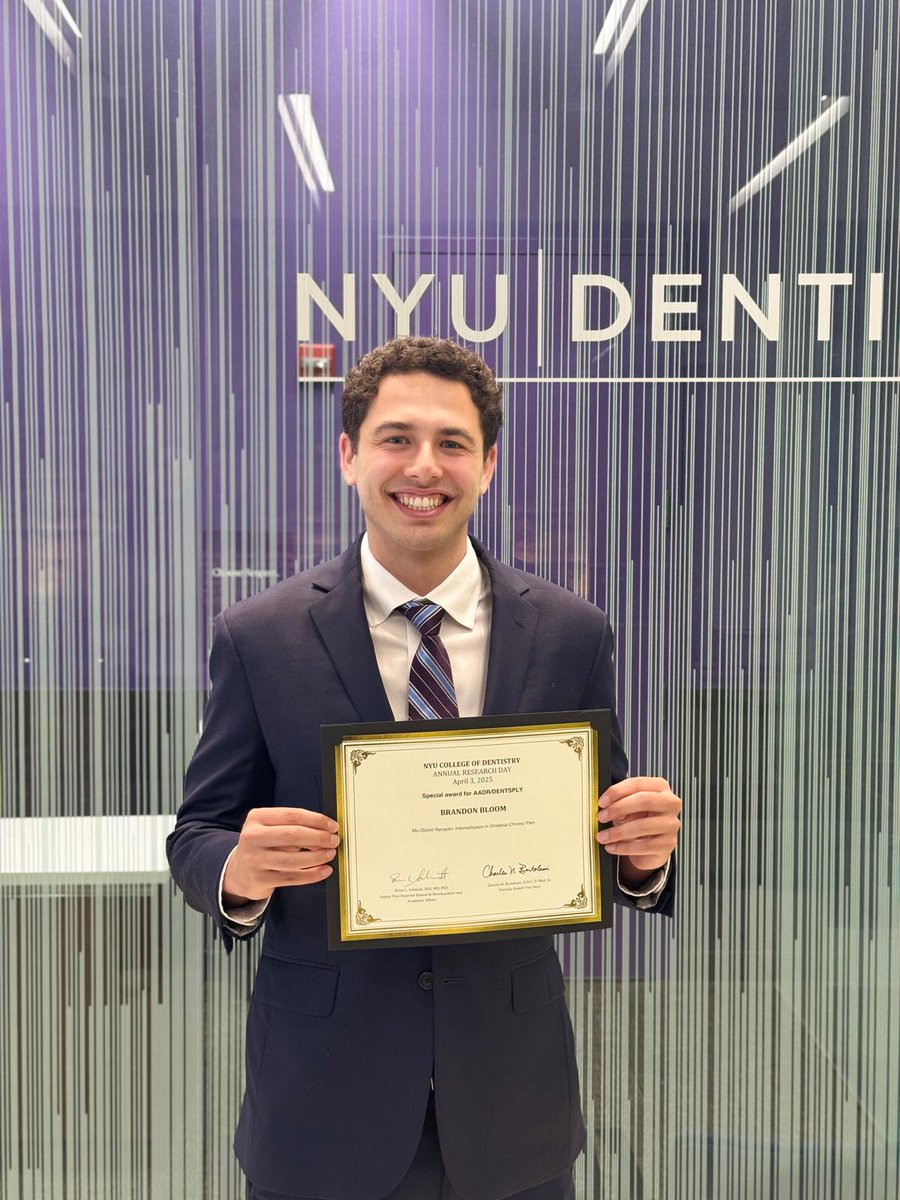 Circle_J_Labs's tweet photo. Congradulations to Brandon for his award-winning presentation at the Annual Research Day. Brandon was also selected to represent NYU College of Dentistry and the PRC at the International Association for Dental, Oral, and Craniofacial Research meeting in San Diego in 2026. https://t.co/4Rhg3mzdYq