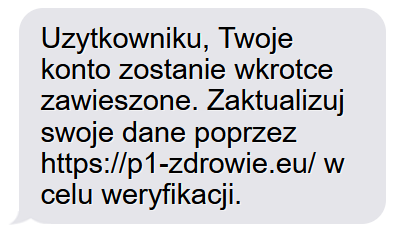 Lekarze, pracownicy służby zdrowia - uważajcie! Obecnie trwa kampania smishingowa o rzekomej konieczności weryfikacji Waszych kont w #P1 #ezdrowie. Konsekwencje straty poświadczeń haseł do aplikacji, którymi logujecie się do systemu mogą okazać się ogromne! Uważajcie w co
