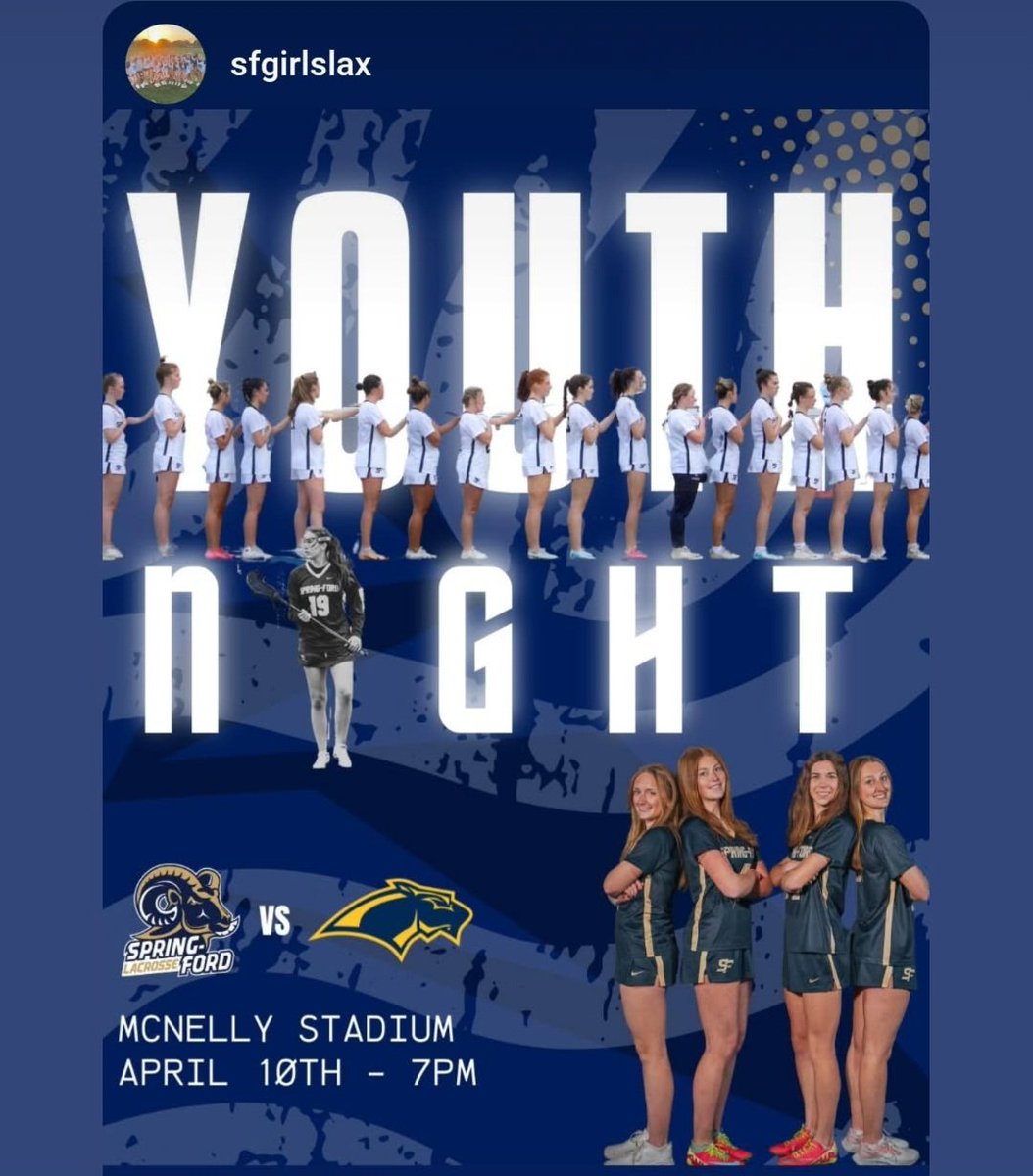 It's Youth Night and a doubleheader for boys and girls SF Lacrosse tonight! Come out and cheer on the teams!