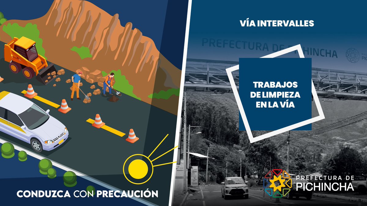 AutopistaGR's tweet photo. #Atención | Al momento la vía #Intervalles se encuentra parcialmente habilitada mientras efectuamos la limpieza de pequeños deslizamientos registrados por las fuertes lluvias. Estas labores se desarrollarán hasta las 13h30.
Toma precauciones. https://t.co/nGk5FKSuPK