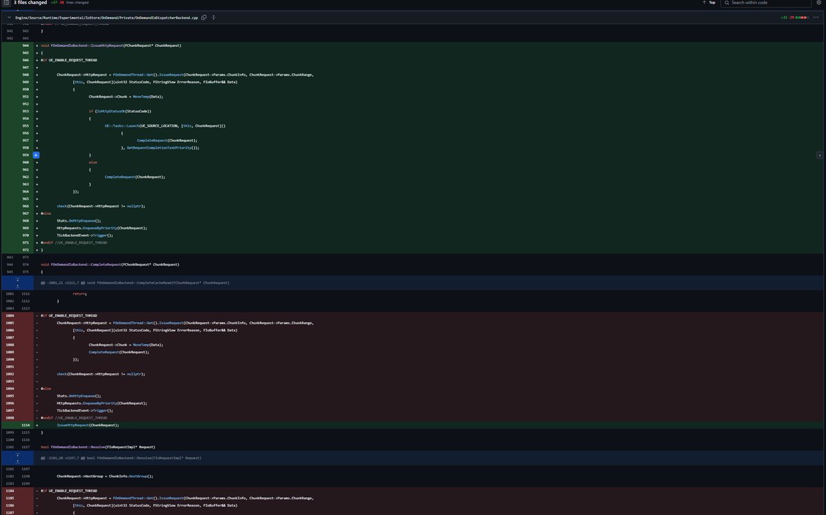theredpix's tweet image. #Unreal 5.6 #Multithreading FOnDemandThread changes for http requests #cpp #gamedev
