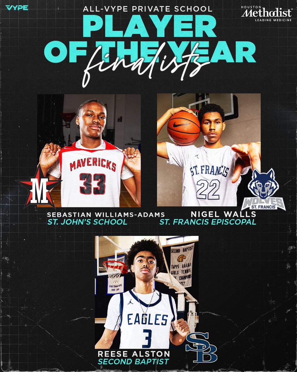 VYPE Houston (@vypehouston) on Twitter photo It is awards season here at VYPE! Here are the finalists for Private School Boys Basketball Player of the Year presented by <a href="/MethodistHosp/">Houston Methodist</a> !
Tune in tomorrow to find out the Public School Player and Team of the Year! It is awards season here at VYPE! Here are the finalists for Private School Boys Basketball Player of the Year presented by <a href="/MethodistHosp/">Houston Methodist</a> !
Tune in tomorrow to find out the Public School Player and Team of the Year!