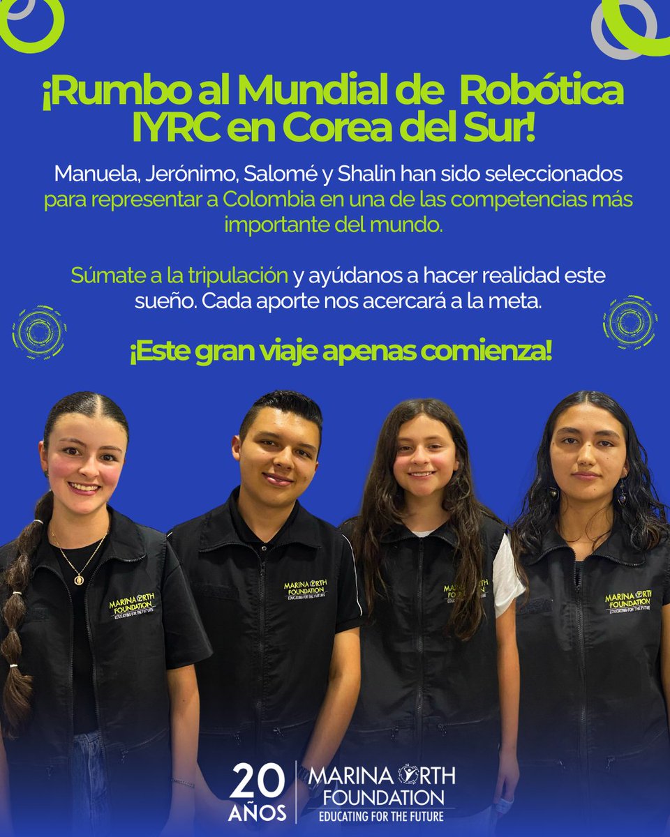 ¡Del aula rural al Mundial de Robótica IYRC en Corea del Sur! 

Su talento, disciplina y pasión por la tecnología los han llevado hasta aquí.

Puedes sumarte a este sueño:
✅ Donando
✅ Vinculándote a nuestros planes de patrocinio
✅Compartiendo.

bit.ly/3XVC0C5⬇️
