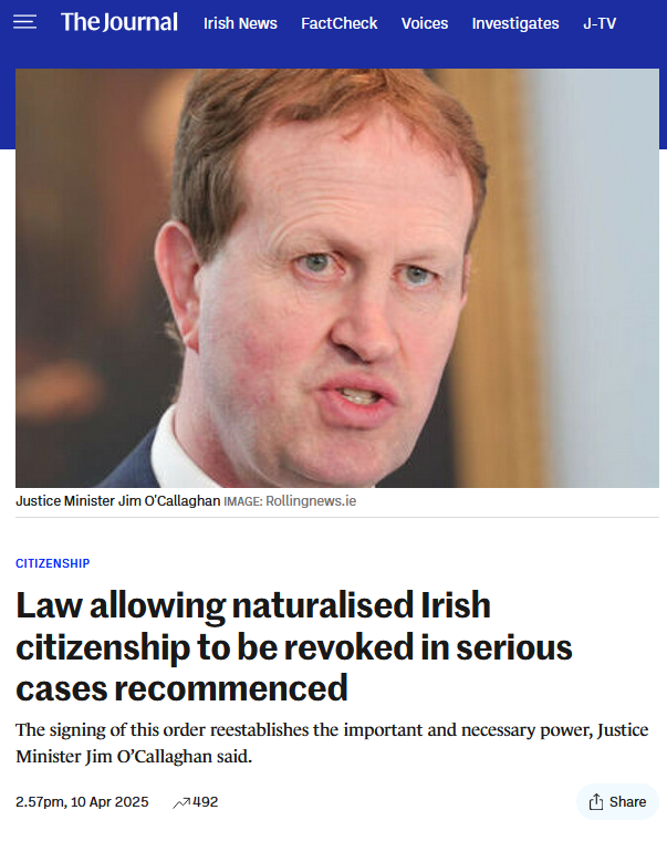 All these African's baiting Irish by waiving around their Irish passports best play nice. 

The guillotine is being sharpened, raised and ready for a chopping. 

As fast as it has been given to you, that too shall can be taken away.