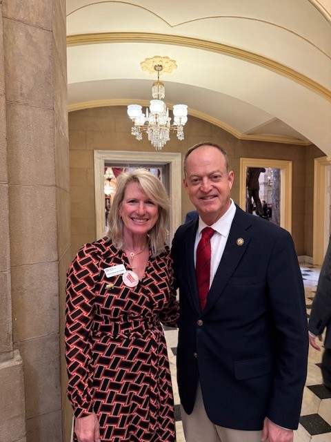 Indiana pig farmers continue their work in Washington D.C. at #NPPCLAC2025. Farmers visited with Indiana lawmakers, including a stop with House Ag Committee member Representative Mark Messmer.