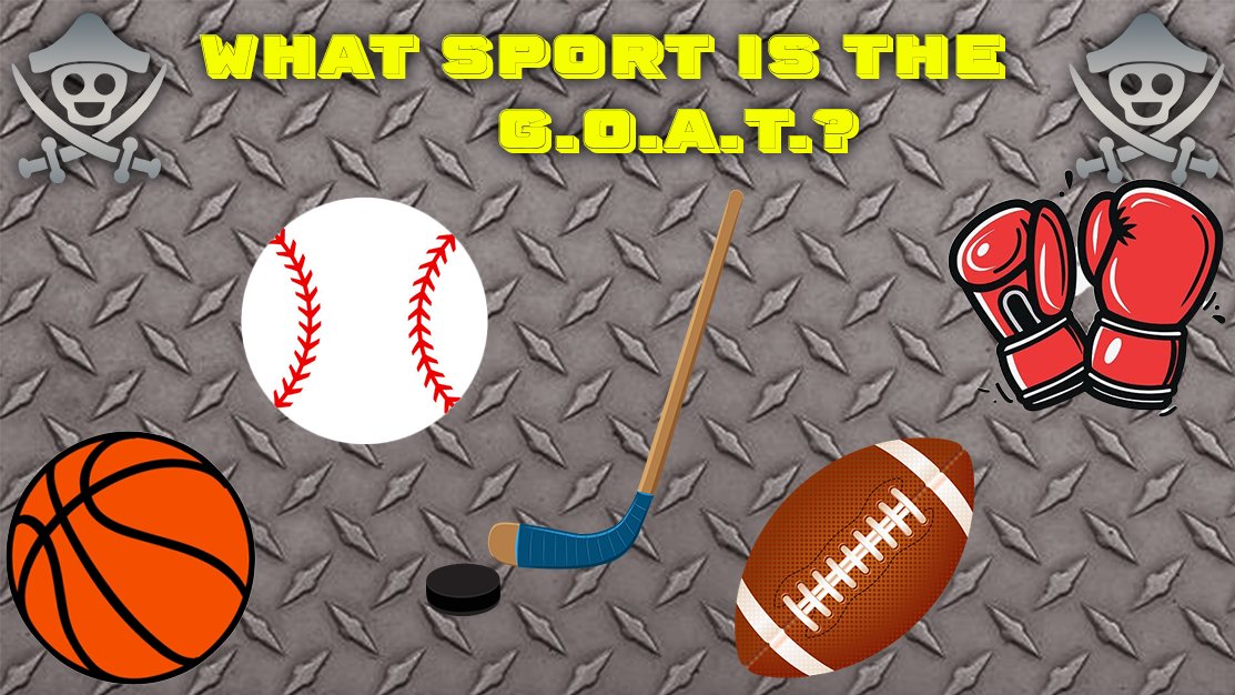 StPirateMedia's tweet photo. What sport is the G.O.A.T.? #Basketball, #Baseball, #Hockey, #CombatSports, or #Football?
Comment your answer!
Join us as we debate who the G.O.A.T of G.O.A.T.s is and for your chance to win $250 to
#DraftKings    click the below!
https://t.co/oNDG7PlhAJ https://t.co/JQRSFLlKpE