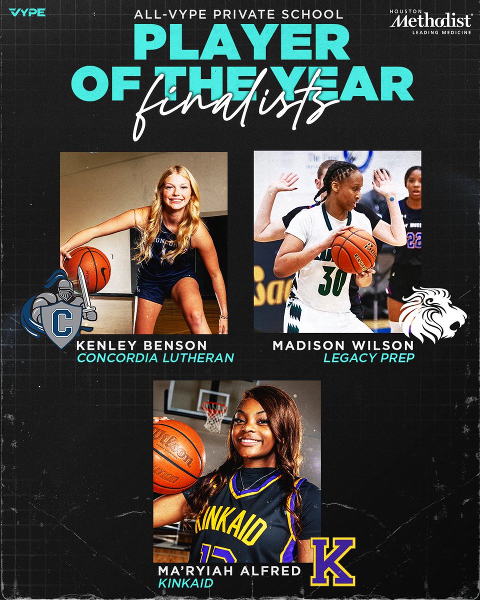 It is awards season here at VYPE! Here are the finalists for Private School Girls Basketball Player of the Year presented by <a href="/MethodistHosp/">Houston Methodist</a> !

Tune in tomorrow to find out the Player and Team of the Year!