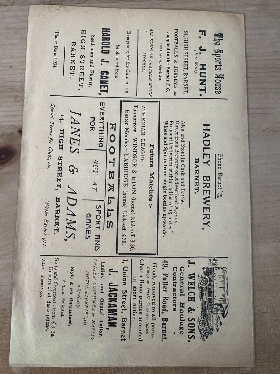 100 years ago today Enfield drew 0-0 at Barnet in an Athenian league march. <a href="/BarnetFC/">Barnet FC 🐝</a> <a href="/NonLeaguePaper/">The Non-League Paper</a> <a href="/TonyIncenzo/">Tony Incenzo TV/Radio football reporter 🇮🇹 🇮🇪</a>