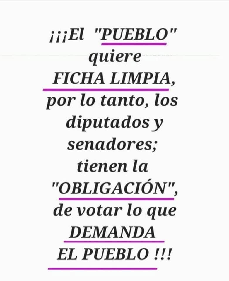 Levante la mano quien quiere FICHA LIMPIA
