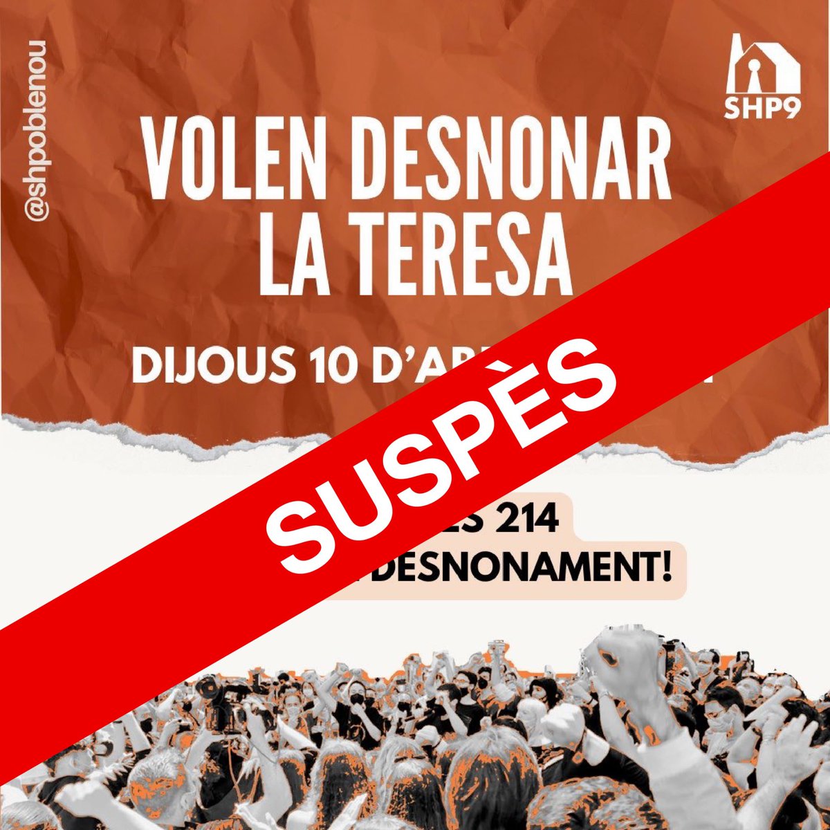 Victòria sindical! 👊🏼🔑
Hem aturat el desnonament de la Teresa gràcies a la solidaritat, el suport mutu i la lluita de les militants del Poblenou! 

Un cop més, defensem que les cases són per viure-hi, i no pararem fins garantir el dret a l'habitatge!✊🏼🔥