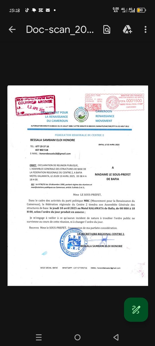 FloreMboussi's tweet photo. Après une marche pacifique de contestation des militants du MRC jusqu’à la sous/préfecture de Bafia suite à l’interdiction des travaux de l’assemblée générale dans le Mbam-et-Inoubou, les scellés ont été finalement levés sur les lieux devant abriter les travaux https://t.co/eNhxVC04oo