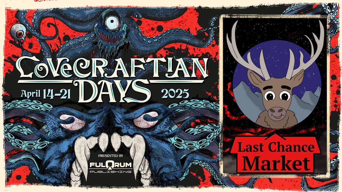 EldritchDev's tweet image. We are incredibly happy to say that Last Chance Market has been selected to be part of the upcoming Lovecraftian Days on Steam, hosted by @FulqrumPub Cosmic Horror is near and dear to our hearts, so we're as pleased as a shoggoth on a moldy corpse.
#indiegame #horror #lovecraft