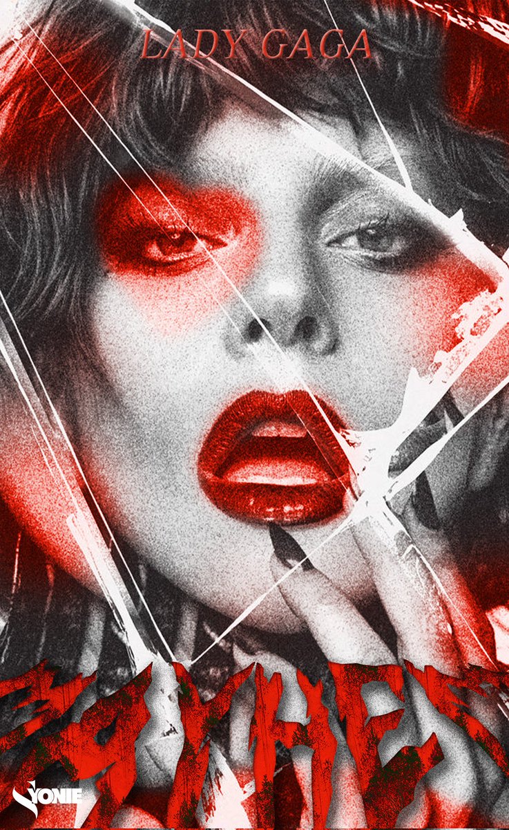 Syonie_'s tweet photo. Jour 4 du « 1 jour, 1 Design ! »✨ 

- Aujourd'hui nous nous retrouvons pour un poster sur le thème du dernier album de Lady Gaga "Mayhem" (@ladygaga) J'ai modifié les couleurs, repris des textures similaire à son photoshoot Noir et blanc.

- Temps: 50 min ⌛ https://t.co/K3YXDpglIY
