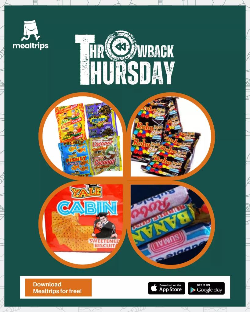 mealtrips's tweet photo. TBT!
Let's dive into some popular snacks back in the days. 

How many of them can you recognise? Do tell us in the comments. 

At 16 Mummy Zee Opay Do Not Resuscitate Chicken Republic Madrid Arsenal Eniola Barcola Chioma Messi Aston Villa Almost all Nigerian #deprem #หลิงออม https://t.co/FFCNrsIPfF