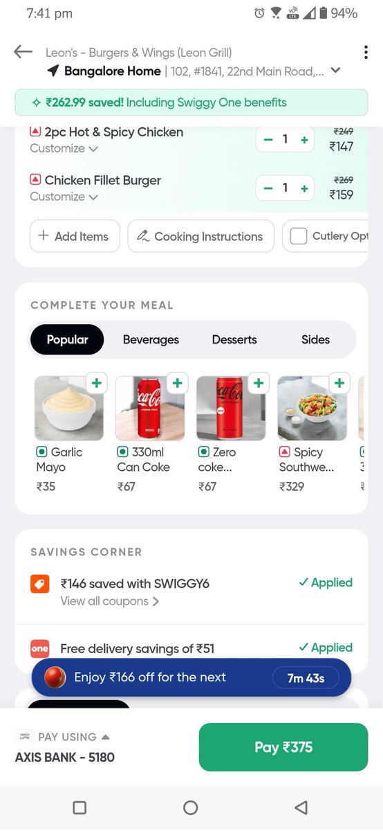 vignesh_rk_'s tweet image. Swiggy BLACK subscription is not worth it, and sometimes you end up paying more than regular users.
Bill with Swiggy BLACK: Rs.441
Bill without Swiggy BLACK: Rs.375
@Swiggy @SwiggyCares