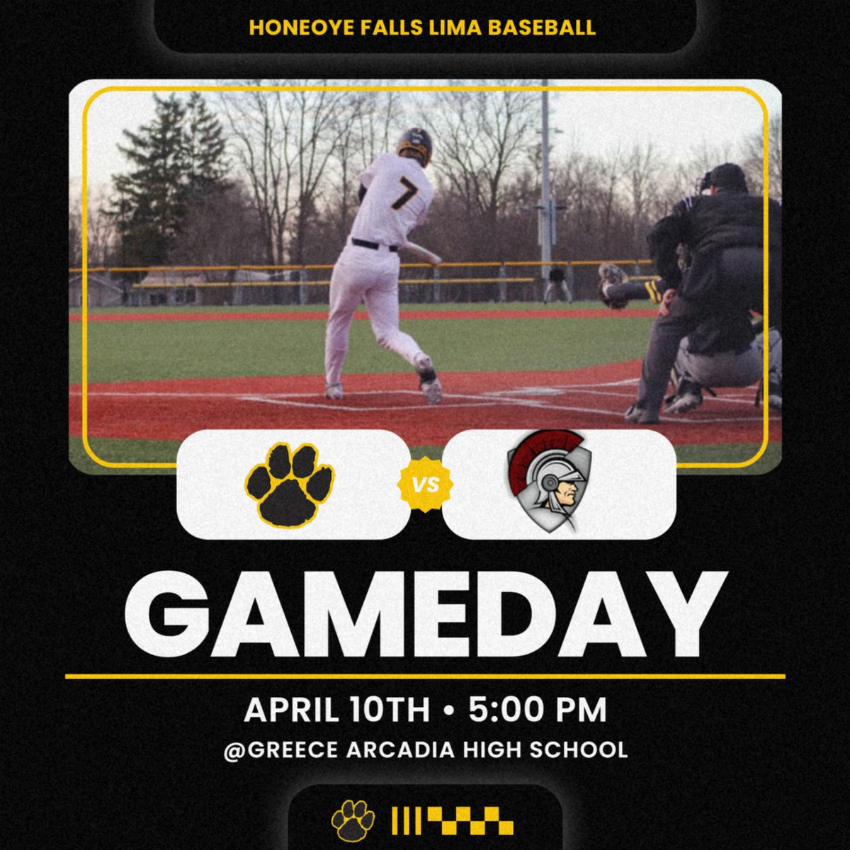The Boys Varsity Baseball team takes on Greece Arcadia away tonight. Wish them luck!