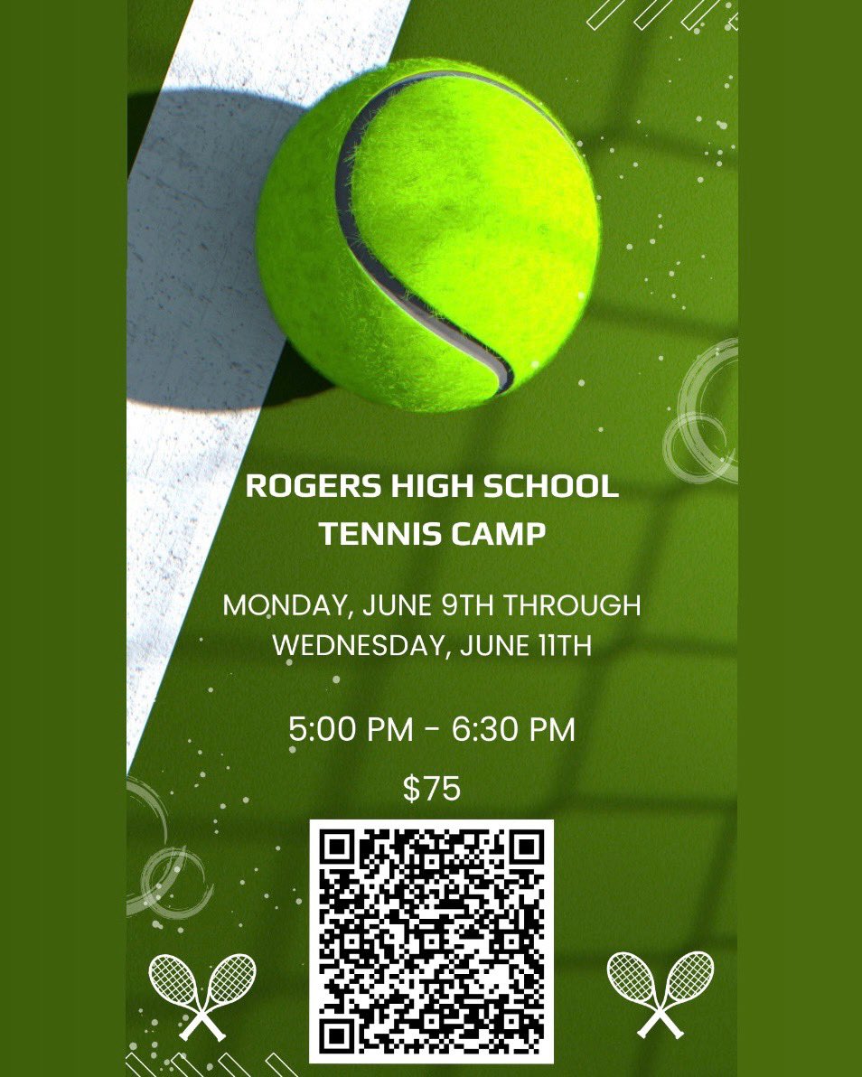 Tennis camp for 4th-9th graders!