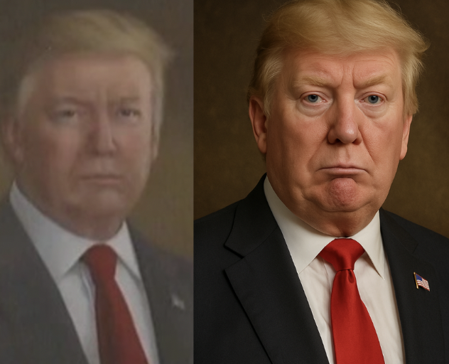 aliveintrenches's tweet photo. I asked ChatGPT to create humanized version of Downald -  the painting that Trump hates so much and thats how he would look like in real life https://t.co/VsqhOqLymy