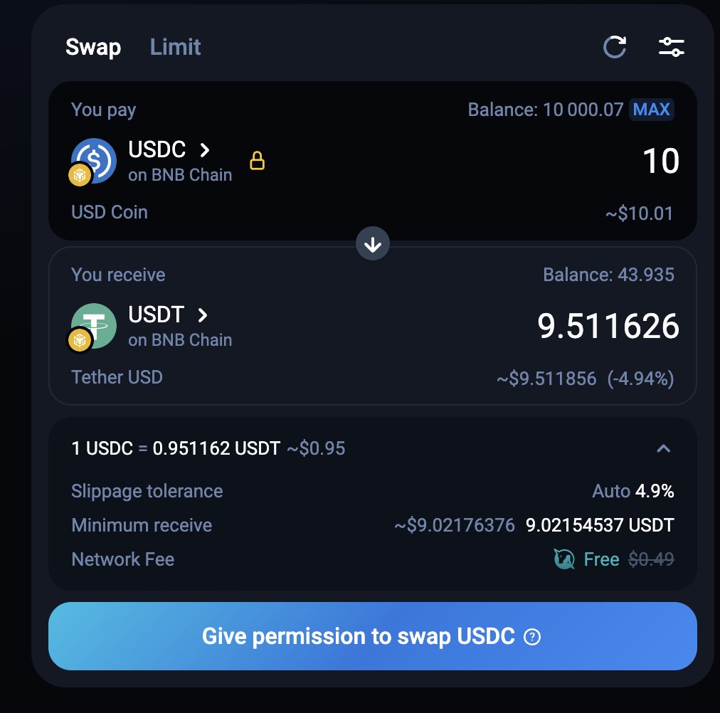 这链上什么情况，bsc的usdc-usdt 1inch在割韭菜呢？