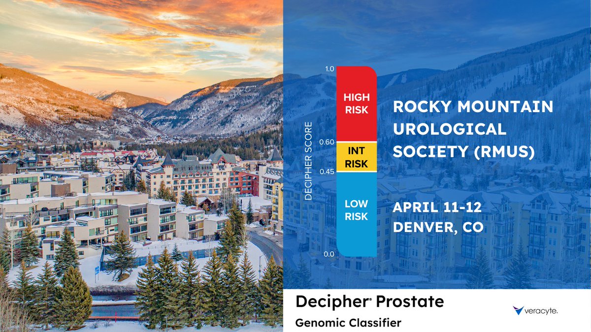 Decipher by Veracyte (@decipher_vcyt) on Twitter photo Join us April 11–12 at the Rocky Mountain Urological Society! Visit the #DecipherTeam from <a href="/Veracyte/">Veracyte, Inc.</a>, Inc. to learn how the Decipher Prostate test provides physicians with actionable insights to help patients make informed decisions. #ProstateCancer #UrologicOncology Join us April 11–12 at the Rocky Mountain Urological Society! Visit the #DecipherTeam from <a href="/Veracyte/">Veracyte, Inc.</a>, Inc. to learn how the Decipher Prostate test provides physicians with actionable insights to help patients make informed decisions. #ProstateCancer #UrologicOncology