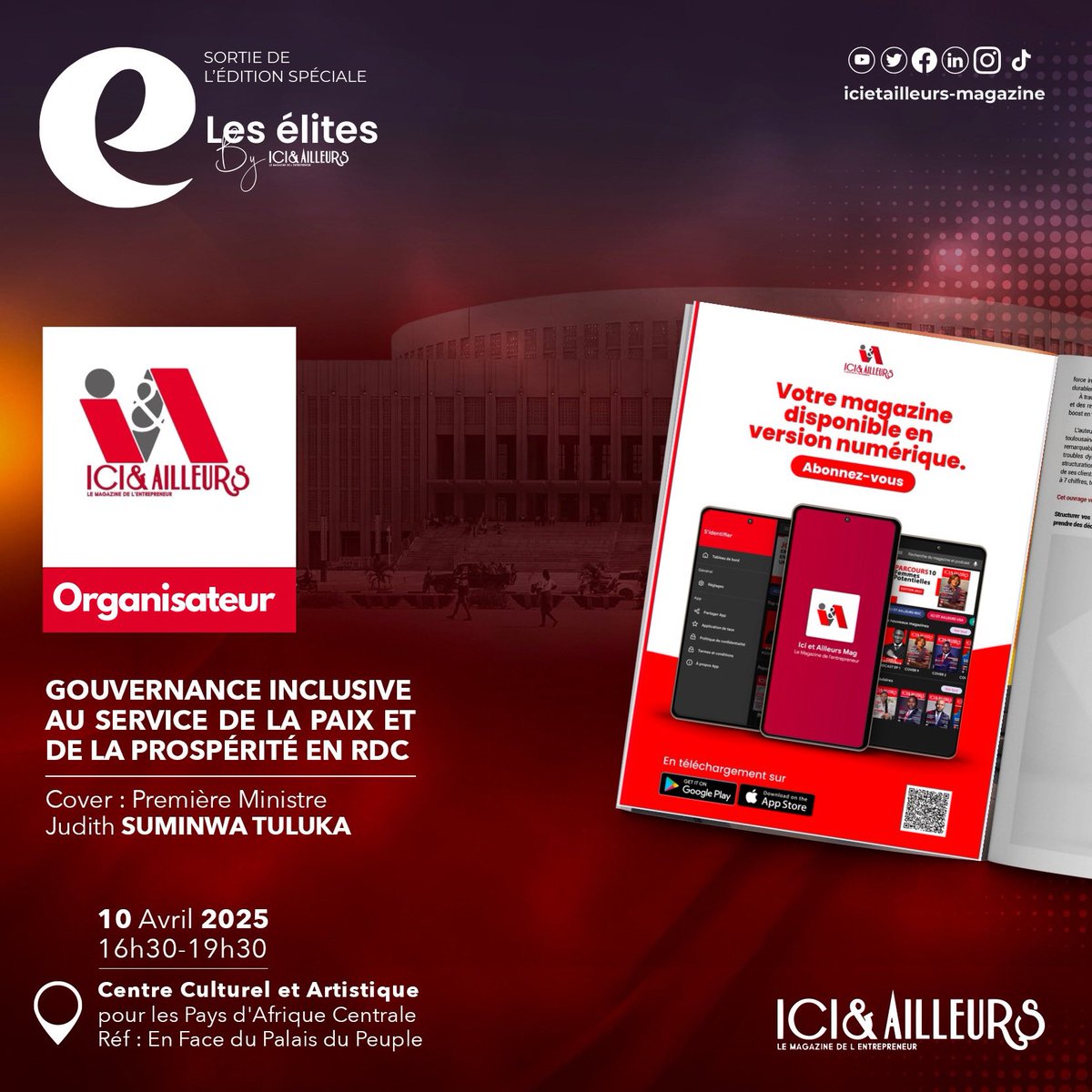 Participez à la conférence “Les Élites by Ici et Ailleurs” et découvrez en exclusivité la 14ᵉ édition du magazine !

Avec en couverture : la Première ministre Judith Tuluka Suminwa