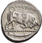 IrlEmbAthens's tweet photo. WB Yeats was asked to oversee the design of Ireland’s coinage in 1924, and decided to model the new Irish coins on those of ancient Greek colonies, namely the hare of Messana and the bull of Thurii 🪙

#IreGre50 @dfatirl @GreeceMFA https://t.co/E1dxWwY0oC