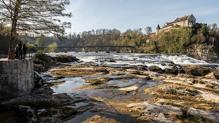 RolandFaude's tweet photo. NTV 10.04.2025 Wassermangel durch Trockenheit
Rheinfall bei Schaffhausen auf die Hälfte geschrumpft. Denn statt tosender Wassermassen präsentiert sich dem Betrachter viel Gestein und Moos. Überall in Deutschland und auf der Welt ist die Klimakrise mehr wie Deutlich zu sehen und dagegen gesteuert wird viel zu wenig, bis zur bitteren Neige😌