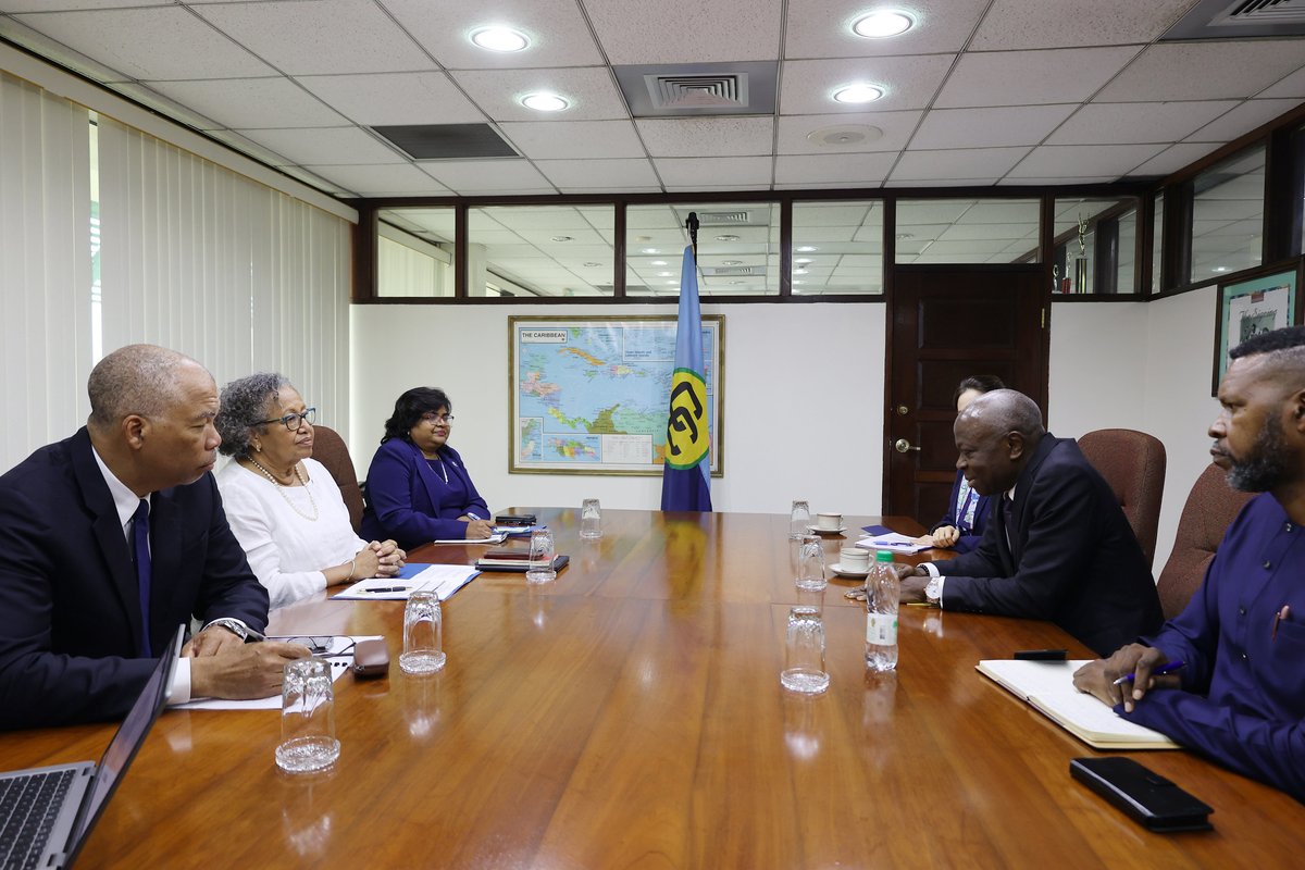 ILO Caribbean (@ilocaribbean) on Twitter photo <a href="/ilo/">International Labour Organization</a> <a href="/GilbertFHoungbo/">Gilbert F. Houngbo</a> <a href="/jonitokomusa/">Joni Musabayana</a> <a href="/UNGuyana/">UN Guyana</a> 🗓️07 April 2025
📍 Georgetown, Guyana
<a href="/ilo/">International Labour Organization</a> Director-General <a href="/GilbertFHoungbo/">Gilbert F. Houngbo</a> met with Dr. Carla Barnett, Secretary-General of <a href="/CARICOMorg/">CARICOM: Caribbean Community</a> reinforcing the vital partnership between the ILO and Caribbean nations <a href="/OITAmericas/">OIT Américas</a> <a href="/UNGuyana/">UN Guyana</a> <a href="/jonitokomusa/">Joni Musabayana</a> <a href="/CaribbeanUN/">United Nations Caribbean</a> <a href="/DELGUYGEO/">EU to Guyana, Suriname & Dutch OCTs</a> <a href="/ilo/">International Labour Organization</a> <a href="/GilbertFHoungbo/">Gilbert F. Houngbo</a> <a href="/jonitokomusa/">Joni Musabayana</a> <a href="/UNGuyana/">UN Guyana</a> 🗓️07 April 2025
📍 Georgetown, Guyana
<a href="/ilo/">International Labour Organization</a> Director-General <a href="/GilbertFHoungbo/">Gilbert F. Houngbo</a> met with Dr. Carla Barnett, Secretary-General of <a href="/CARICOMorg/">CARICOM: Caribbean Community</a> reinforcing the vital partnership between the ILO and Caribbean nations <a href="/OITAmericas/">OIT Américas</a> <a href="/UNGuyana/">UN Guyana</a> <a href="/jonitokomusa/">Joni Musabayana</a> <a href="/CaribbeanUN/">United Nations Caribbean</a> <a href="/DELGUYGEO/">EU to Guyana, Suriname & Dutch OCTs</a>