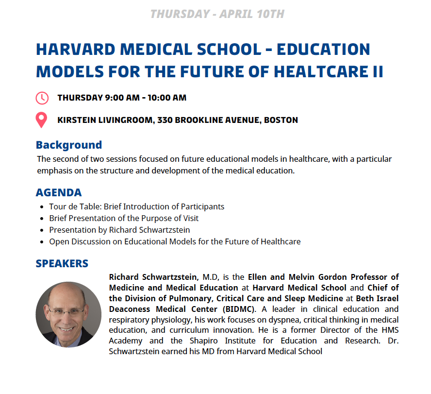 BIDMC_Education's tweet image. We had a great time hosting our colleagues from the University of Copenhagen’s Faculty of Health & Medical Sciences! 🇩🇰 Dr. Richard Schwartzstein led a thoughtful discussion on future models in #MedEd during their visit to HMS & BIDMC.
#GlobalCollaboration