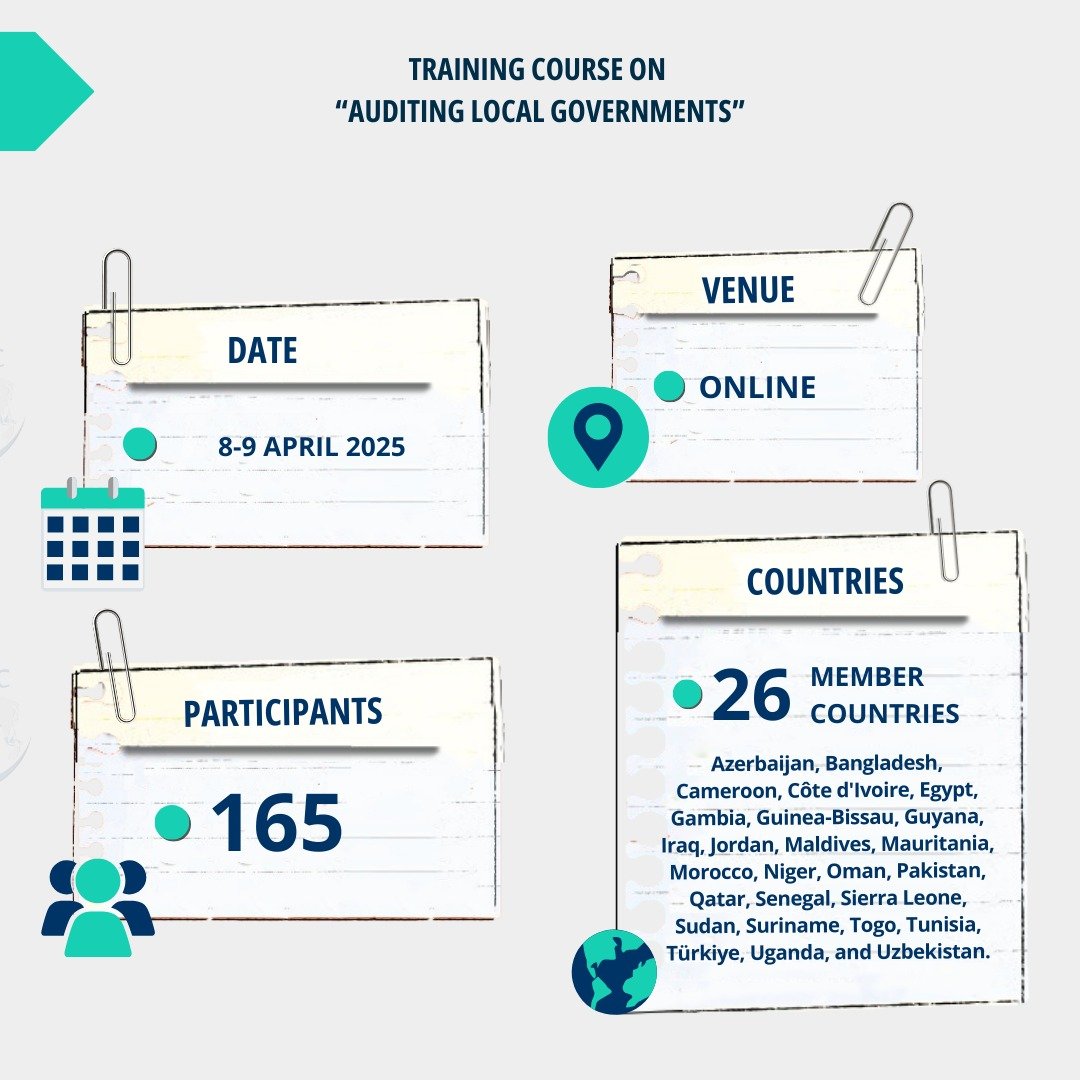 SESRIC, in collaboration with the Turkish Court of Accounts (<a href="/TurkishSAI/">Turkish Court of Accounts - TCA</a>), and with valuable contributions from the National Audit Office of the Gambia (<a href="/NAOGambia/">National Audit Office, The Gambia</a>) and the Office of the Auditor General of Uganda (<a href="/OAG_Uganda/">Office of the Auditor General Uganda</a>), organised a Training Course on “Auditing Local