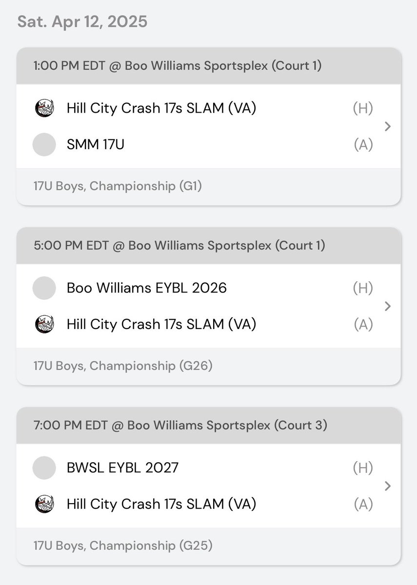 Here is my schedule for this weekend in at the Big Shots Tip Off at Boo in Hampton, VA! All games are streamed on Baller TV. 

<a href="/Hillcitycrash/">Hill City Crash</a> <a href="/BigShotsGlobal/">BIG SH🏀TS</a>