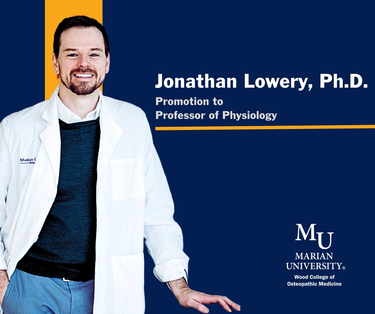 Marian University Tom and Julie Wood COM (@muwcomindy) on Twitter photo Congrats to <a href="/jw_lowery/">Jonathan Lowery</a> on his promotion to Full Professor! His contributions to <a href="/MarianUniv/">Marian University</a> have truly set him apart. As an educator, he consistently inspires students with his ability to make complex concepts relatable, earning outstanding evaluations and national recognition. Congrats to <a href="/jw_lowery/">Jonathan Lowery</a> on his promotion to Full Professor! His contributions to <a href="/MarianUniv/">Marian University</a> have truly set him apart. As an educator, he consistently inspires students with his ability to make complex concepts relatable, earning outstanding evaluations and national recognition.