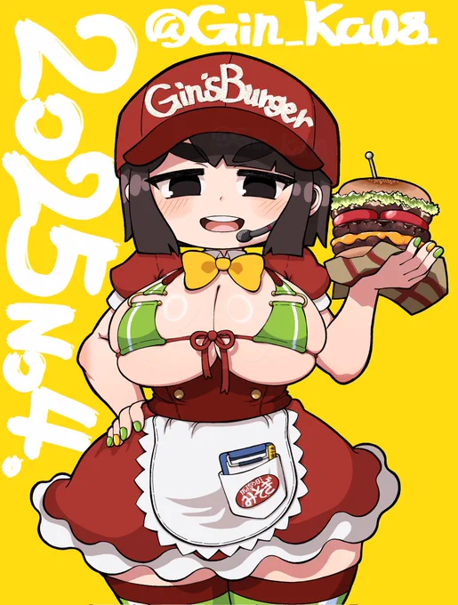 待ち受けにしようかとも思ったけど、外で他人に見られたらね〜⋯ 何気にバーガーも結構いい感じに描けてる #お気に入りの絵は何度再掲しても良い