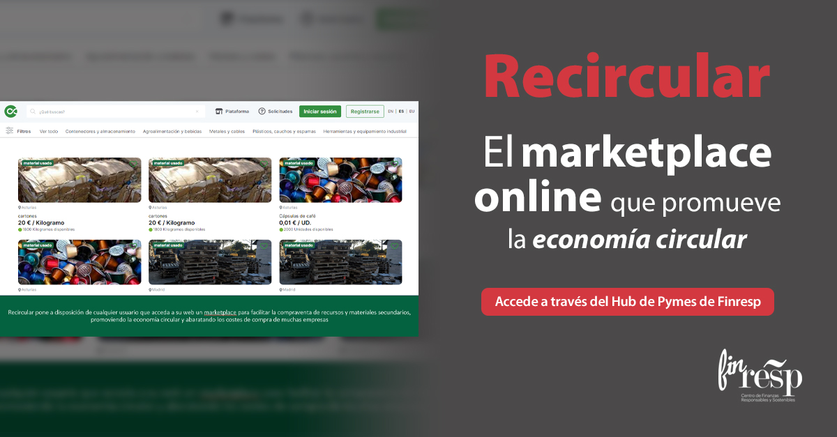 finresp's tweet photo. Promueve la economía circular en tu #PYME:
♻️ #Recircular facilita la compraventa de productos de segunda mano a un precio menor.
¿Su objetivo? 🎯 Luchar contra el desperdicio de productos.
Descubre más a través del nuevo #Hub de pymes de #FINRESP: https://t.co/t66EjwH6QM https://t.co/H3sIfBbNmn
